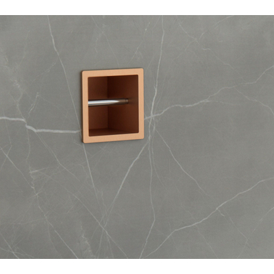 Fortifura Calvi Toiletrolhouder - inbouw - 17.3x17.3x15.3cm - Geborsteld koper PVD (Koper)