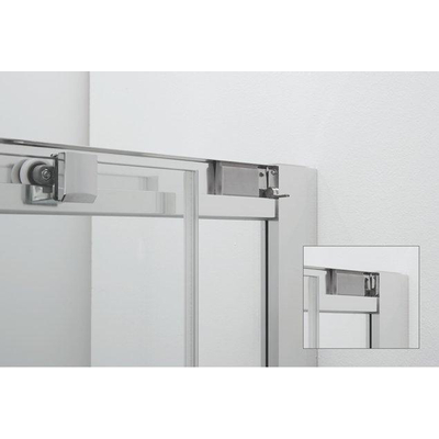 Crosswater Clear 6 kwartronde douchecabine met 1 schuifdeur 80x120x195cm 6mm helder veiligheidsglas zilver