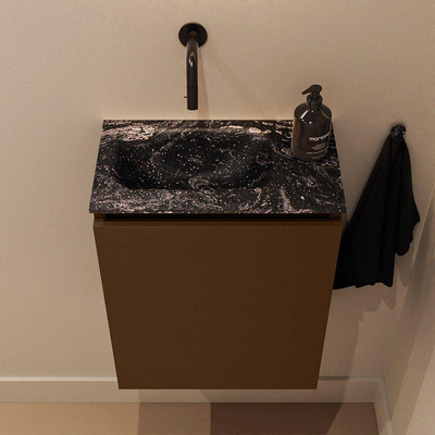 MONDIAZ TURE-DLUX 40cm toiletmeubel Rust. EDEN wastafel Lava positie links. Zonder kraangat.