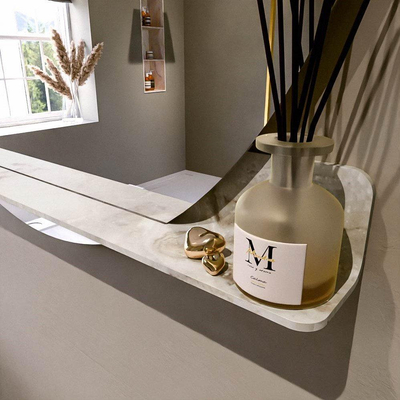 Mondiaz SPOT Badkamerspiegel - rond 120cm - spiegelplanchet - kleur Frappe