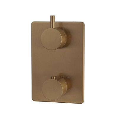 Wiesbaden Caral afbouwdeel inbouwthermostaat 2 weg geborsteld brons koper