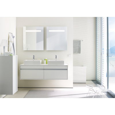 Duravit Vero opbouwwastafel onderzijde geslepen met bevestiging 50x47cm met kraangat en overloop wit