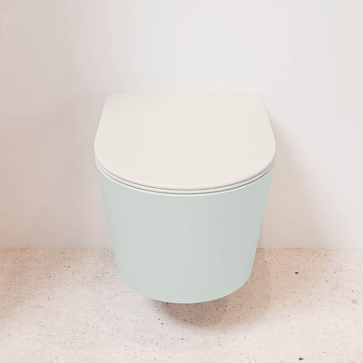 MONDIAZ LAVIE wandclosetpack - 36x53cm - diepspoel - rimless - Greey (grijs) - softclose - quick-release - toiletzitting - Linen (offwhite)