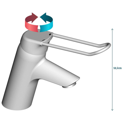 Venlo Nimbus Medical New wastafelkraan met waste met hendel chroom