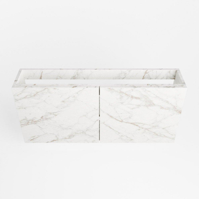 Mondiaz FOWY fonteinonderkast - 110x22x50cm - 2 deuren - push to open - softclose - Carrara