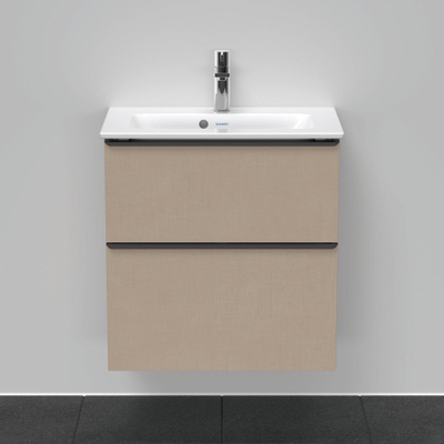 Duravit D-Neo wastafelonderkast 61x62.5x37.2cm 2 lades Linnen Mat