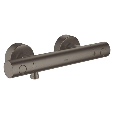 GROHE Grohtherm 1000 Smartactive Glijstangset - 90cm - met zeepschaal - thermostatische douchekraan - ronde handdouche - gladde slang - 125cm - geborsteld hard graphite