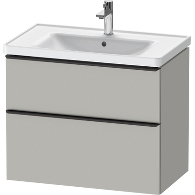 Duravit D-Neo wastafelonderkast 78.4x62.5x45.2cm 2 lades Betongrijs Mat