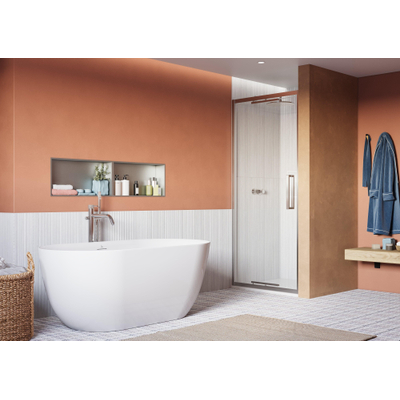 Crosswater Asura inklapbare douchedeur - 90cm - zonder handvat - gepolijst rvs