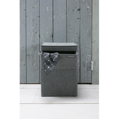 Brabantia Wasbox - 35 liter - stapelbaar - peper zwart