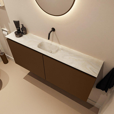 MONDIAZ TURE-DLUX 120cm toiletmeubel Rust. EDEN wastafel Ostra positie midden. Zonder kraangat.