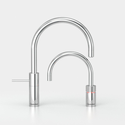 Quooker NL Nordic round Twintaps met COMBI en CUBE reservoir chroom