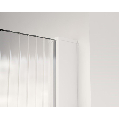 Fortifura Galeria inloopdouche - 60x200cm - ribbelglas - wandarm - mat wit