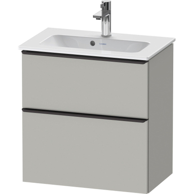 Duravit D-Neo wastafelonderkast 61x62.5x37.2cm 2 lades Betongrijs Mat