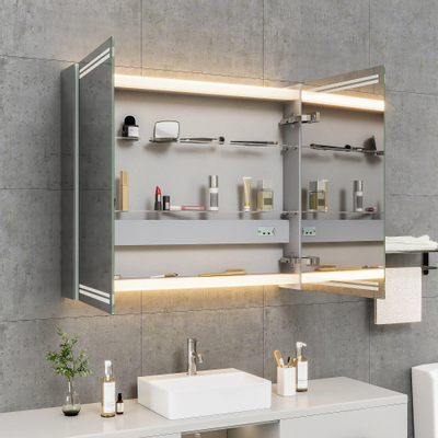 HR Badmeubelen A-Line spiegelkast 140x70x13cm dubbel gespiegeld met LED