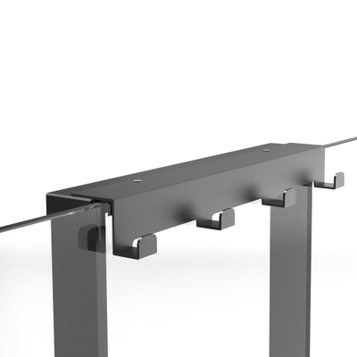 Fortifura Galeria schap met 4 haken - voor douchewand - 50x50x6.5cm - gunmetal