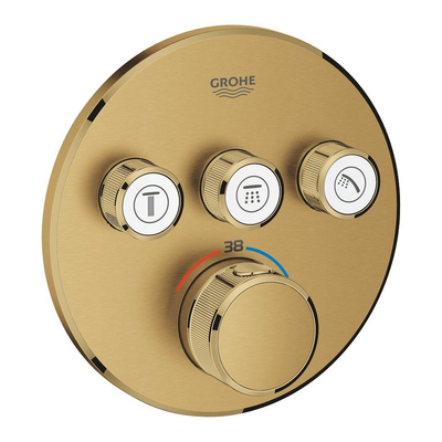 GROHE Grohtherm SmartControl inbouwkraan thermostatisch met omstel voor 3 functies rond cool sunrise geborsteld