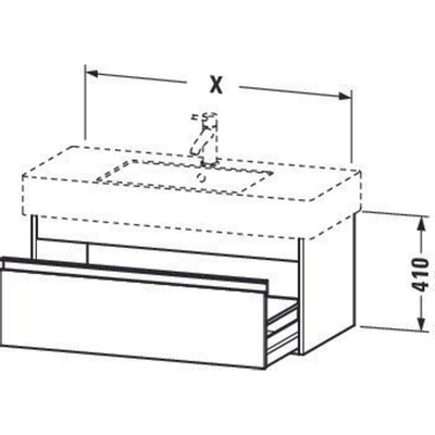 Duravit Ketho Wastafelonderkast 80x45.5x41cm 1 lade Standaard greep met softclose spaanplaat Basalt Mat