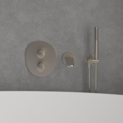 Villeroy & Boch Antao Inbouwthermostaat met tweeweg stopkraan - Matt Brushed Nickel (RVS)