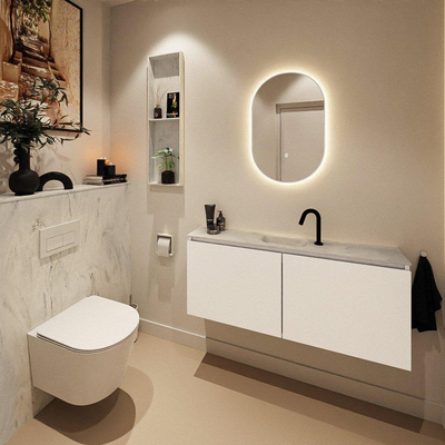 MONDIAZ TURE-DLUX 120cm toiletmeubel Talc. EDEN wastafel Opalo positie midden. Met 1 kraangat.
