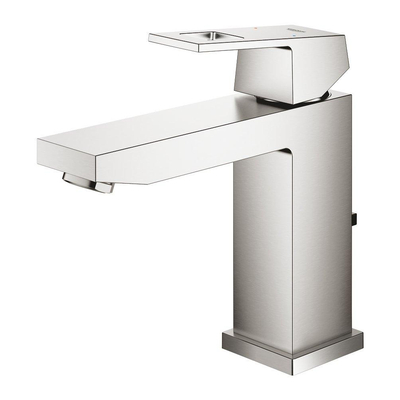 GROHE Eurocube waterbesparende wastafelkraan m-size met waste supersteel