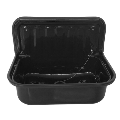 Xellanz Uitstortgootsteen - 50.5x33x37cm - plaatstaal - glans zwart