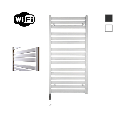 Sanicare HVW - Moda electrische WifiRadiator - 120x60cm - mat wit met thermostaat chroom - linksonder