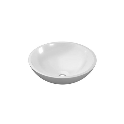 INK Jazz large waskom - 40x40x12cm - 0 kraangaten - polystone wit glans