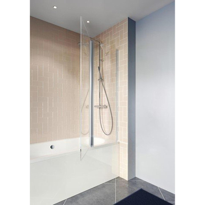 Crosswater Clear 6 badwand 115x150cm met 6mm veiligheidsglas zilver aluminium