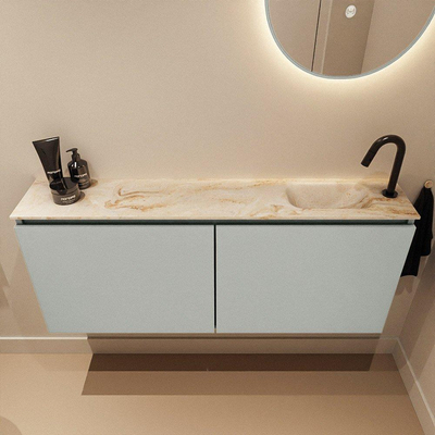 MONDIAZ TURE-DLUX 120cm toiletmeubel Greey. EDEN wastafel Frappe positie rechts. Met 1 kraangat.