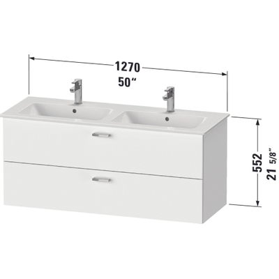 Duravit Xbase Wastafelonderkast Hangend 1275X552X475Mm 2 Lades