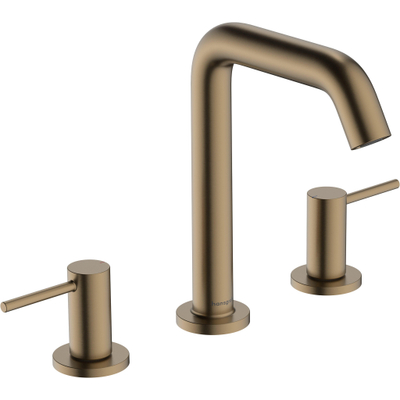 Hansgrohe Tecturis Wastafelkraan - mengkraan - rond - 15.6cm uitloop - 3-gats - geborsteld brons