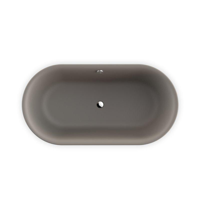 Plieger Kansas Vrijstaand bad - 155x80x60cm - met waterinlaat - met af- en overloopgarnituur - met poten - acryl - cementgrijs