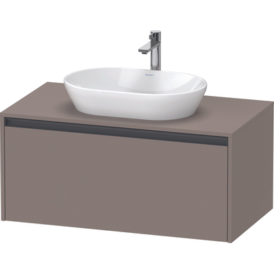 Duravit Ketho 2 wastafelonderbouwkast incl. consoleplaat met 1 lade 100x55x45.9cm met handgreep antraciet basalt mat