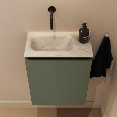 MONDIAZ TURE-DLUX 40cm toiletmeubel Army. EDEN wastafel Ostra positie links. Zonder kraangat.