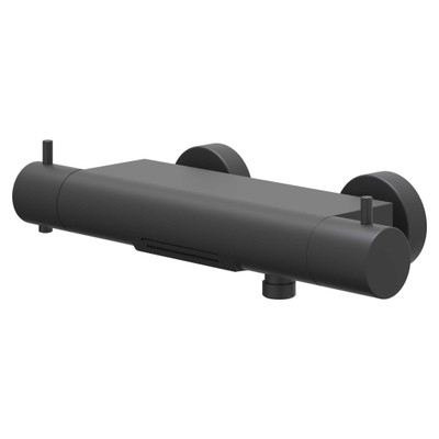 IVY Bond Badthermostaatkraan opbouw - Cooltouch - cascade uitloop - Mat zwart PED