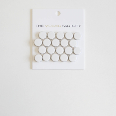 SAMPLE The Mosaic Factory Venice Pennyround mozaïektegel 1.9x0.5cm voor wand en vloer voor binnen en buiten Rond Keramiek Mat Wit