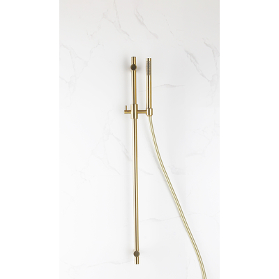 Fortifura Calvi glijstangset met staafhanddouche, gladde doucheslang PVD Geborsteld Messing PVD (Goud)