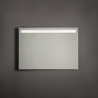 Adema Squared badkamerspiegel 100x70cm met bovenverlichting LED met spiegelverwarming en sensor schakelaar