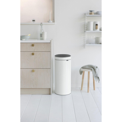 Brabantia Touch Bin Afvalemmer - 30 liter - kunststof binnenemmer - wit
