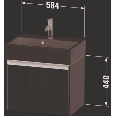 Duravit Ketho 2 wastafelonderbouwkast met 1 lade 58.4x39x44cm met greep antraciet basalt mat