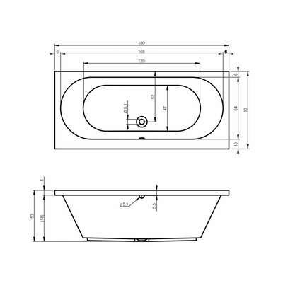 Riho Easypool 3.1 Carolina whirlpoolbad 180x80cm rechts hydro 6+4+2 aero 11 colour speaker touch bediening inclusief poten en afvoer wit