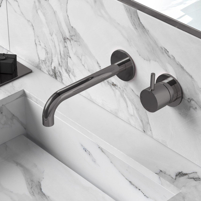 Hotbath Cobber afbouwdeel inbouw wastafelmengkraan met 18 cm uitloop zwart chroom SHOWROOMMODEL