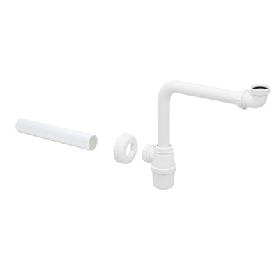 Viega kunststof meubelbekersifon 1 1/4x32mm ruimtebesparend met rozet en muurbuis OUTLETSTORE