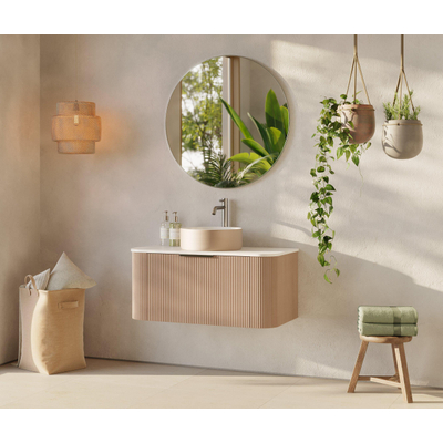 Differnz Olle Wastafelonderkast - 89x39x45.5cm - licht eiken