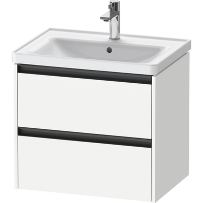 Duravit Ketho 2 wastafelonderbouwkast met 2 laden 63.4x45.5x54.9cm met grepen antraciet wit mat