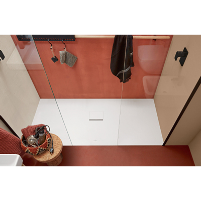 Villeroy & Boch Squaro Infinity kunststof douchebak quaryl rechthoekig 180x80x4cm mat wit