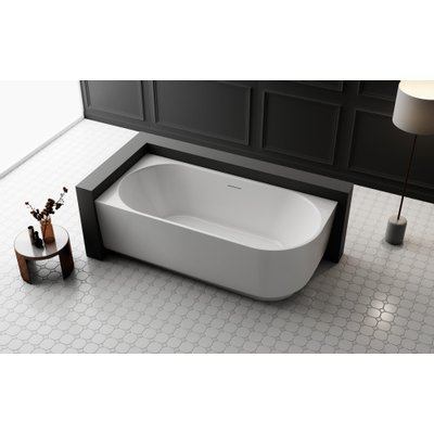 ZEZA Pure half vrijstaand hoekbad - links - 170x80x58cm - acryl - mat wit TWEEDEKANS