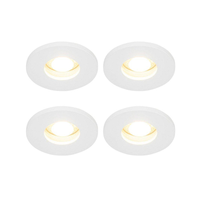 QAZQA Shed Inbouwspot - set van 4 - 8.5x8.5cm - IP54 - rond - mat wit
