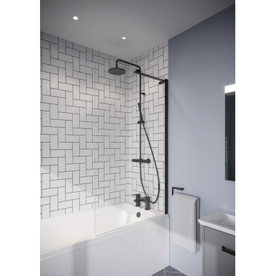 Crosswater Clear 6 Fixed Badwand - 90x150cm - links - /rechts - Matt Black